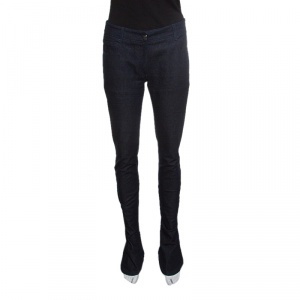 Chanel Indigo Dark Wash Denim Rounded Hem Jeans M