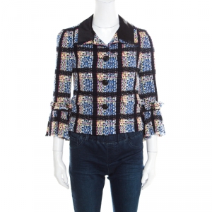 Chanel Multicolor Wool Blend Flounce Sleeve Tweed Blazer S