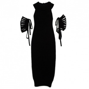 Pre Owned Chanel Turtleneck Knit Dress M