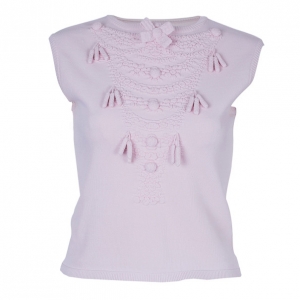 Chanel Pink Tassle Sleeveless Top S