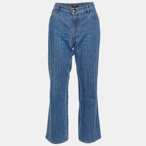 Chanel Blue Denim Paneled Parallel Jeans M