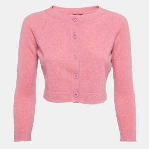 Chanel Pink Cashmere Cropped Cardigan S