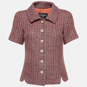 Chanel Multicolor Tweed Buttoned Short-Sleeved Jacket S