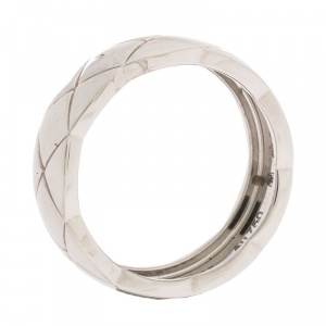 Chanel Coco Crush 18K White Gold Band Ring Size 55