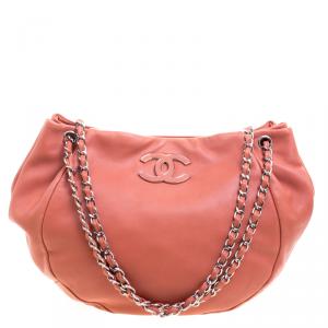 Pre Owned Chanel Vermilion Ultra Soft Leather Sensual Shopping Hobo