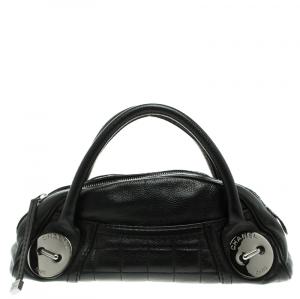 Pre Owned Chanel Black Caviar Leather Mini Bowling Bag