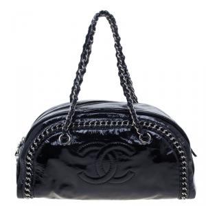 مملوكة مسبقًا Chanel Black Patent Leather Large Chains CC Tote