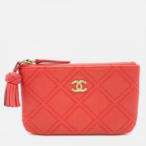 Chanel Pink Lambskin Mini Pouch