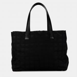 Chanel Black  Nylon Leather Tote Bag