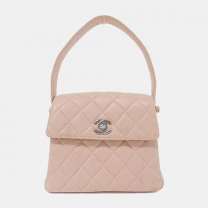 Chanel Pink Leather Coco Handle Bag