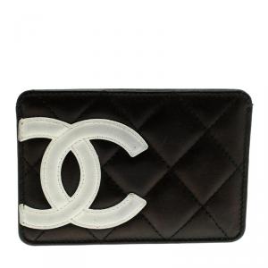 Chanel Black Quilted Cambon Ligne Leather Card Holder