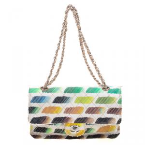 Chanel Multicolor Watercolor Colorama Canvas Medium Classic Flap Bag