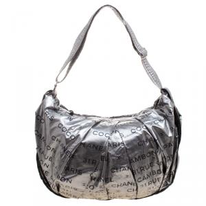 Pre Owned Chanel Grey Coated Canvas Unlimited Ligne Hobo