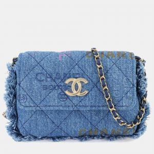 Chanel Matelasse Chain Mini Shoulder Bag Denim Blue