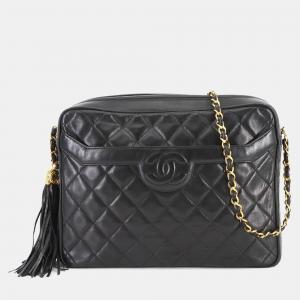Chanel Matelasse Chain Shoulder Bag Leather Black