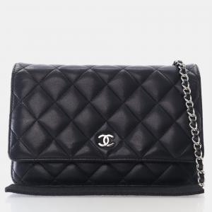 Chanel Black Lambskin Wallet On Chain (WOC)