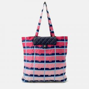 Chanel Eco Bag Matelasse Coco Mark Caviar Skin Nylon Chain Shoulder