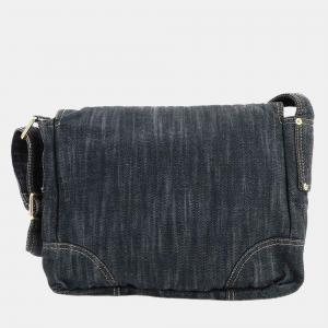 Chanel Shoulder Bag Denim Navy Gold Hardware