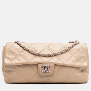 Chanel Beige Quilted Lambskin Ultimate Stitch Flap