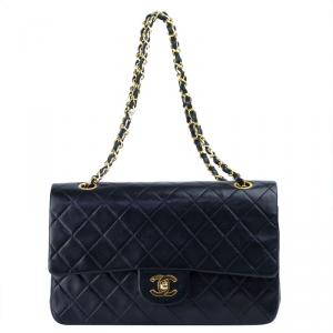 مملوكة مسبقًا Chanel Black Quilted Leather Medium Vintage Classic Double Flap Bag