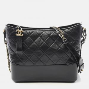 Chanel Gabriel De Chanel Large Hobo Chain Shoulder Bag Leather Black