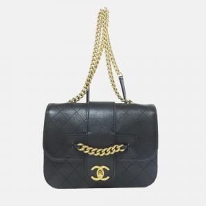 Pre Owned Chanel Coco Mark Calfskin Chain Shoulder Bag