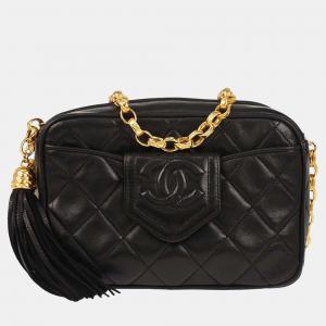 Chanel Black Lambskin Camera Bag Mini