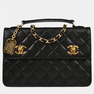 Chanel Black Lambskin 2way Handbag