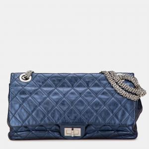 Chanel Blue Reissue 2.55 Aged Metallic Calfskin Flap 226