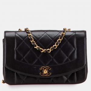 Chanel Black Small Lambskin Diana Flap