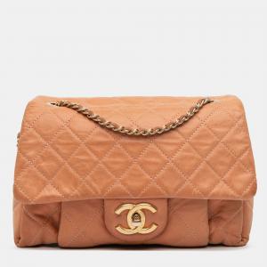 Chanel Orange Small Aged Calfskin Chic Quilt Flap