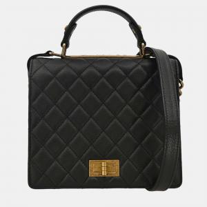 Chanel Black Goatskin Rita Flap Mademoiselle Lock 2way Handbag