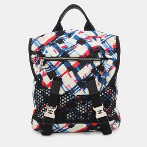 Pre Owned Chanel Airline Multicolor Nylon Coco Mark Backpack