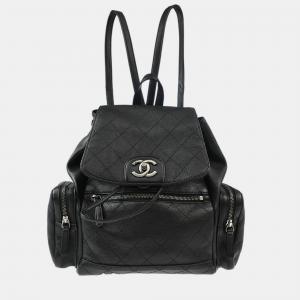 Pre Owned Chanel Black Calfskin Backpack
