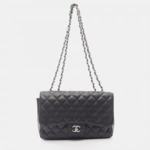 Pre Owned Chanel Jumbo Matelasse 30 Single Flap Chain Shoulder Bag Grained Calfskin