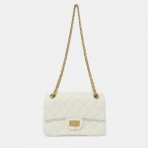 Pre Owned Chanel Leather White Shoulder Bag