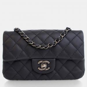 Pre Owned Chanel Mini Caviar Rectangular Stitch It Flap Bag