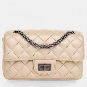 مملوكة مسبقًا حقيبة شانيل ميني 224 جلد عجل بيج ريشو فلاب