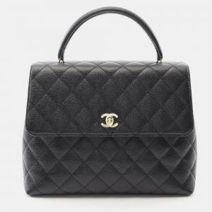 مملوكة مسبقًا Chanel Matelasse Handbag Calfskin Leather Black