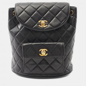 مملوكة مسبقًا Chanel Matelasse Backpack Bag In Lambskin Leather Black