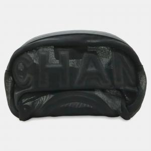 Pre Owned Chanel Mesh Body Bag/Waist Pouch/Fast Bag In Black Nylon