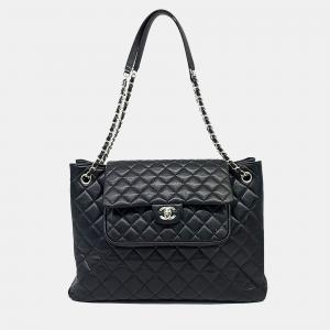 Pre Owned Chanel Black Leather Caviar Chain Shoulder Bag
