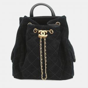 مملوكة مسبقًا Chanel Chanel 25 Backpack Black Suede Calf Leather Size Medium