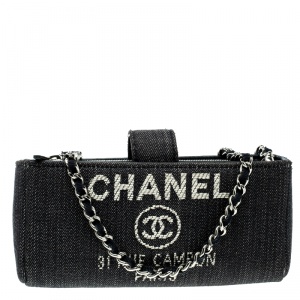 Chanel Blue Denim Deauville Wallet on Chain Bag 