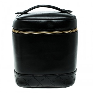 Pre Owned Chanel Black Leather Vanity Case