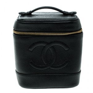 Chanel Black Caviar Leather Vanity Case