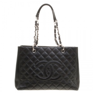 مملوكة مسبقًا Chanel Black Quilted Leather Grand Shopping Tote