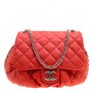 مملوكة مسبقًا حقيبة كتف شانيل سلسلة ملتفة جلد مبطن صفراء