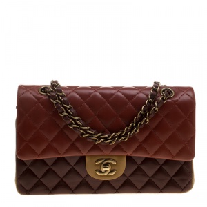 Pre Owned Chanel Multicolor Quilted Leather Medium Classic Double Flap Bag