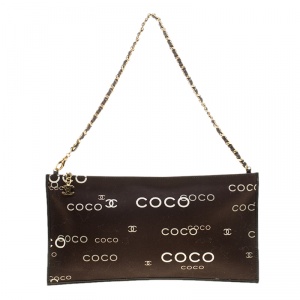 مملوكة مسبقًا Chanel Black Fabric Coco Chain Pouch